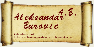 Aleksandar Burović vizit kartica
